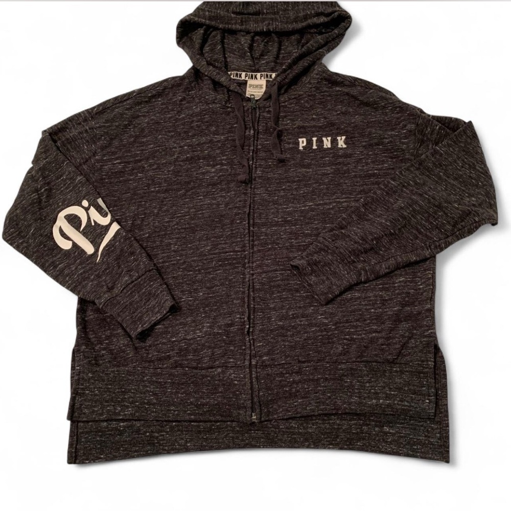 Victoria's Secret Pink Charcoal Zip-Up Hoodie